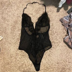 Victoria’s Secret black lace bodysuit teddy